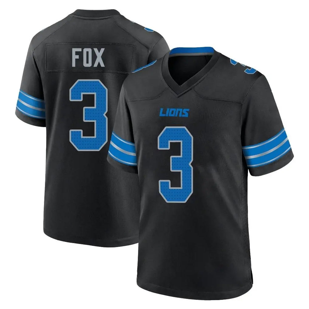 D.Lions #3 Jack Fox Player Black Alternate Home Game Odoa Stitched Jerseys