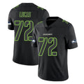 S.Seahawks #72 Abraham Lucas Player Black Impact Limited Home Game Odoa Stitched Jerseys