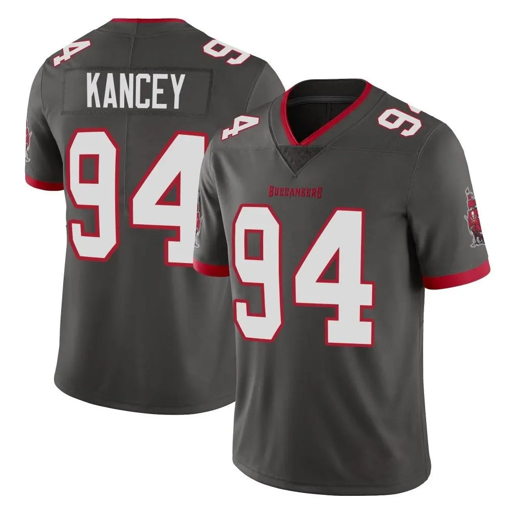 TB.Buccaneers #94 Calijah Kancey Player Pewter Limited Alternate Vapor Home Game Odoa Stitched Jerseys