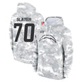 LA.Chargers #70 Rashawn Slater Player Arctic Camo Salute to Service Hoodies Limited Game Odoa Stitched Jerseys