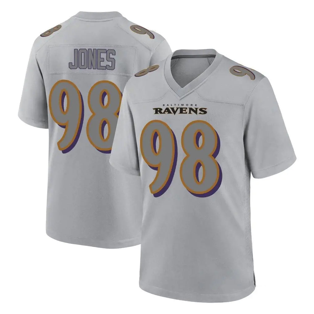 B.Ravens #98 Travis Jones Player Gray Color Rush Vapor Untouchable Game Odoa Stitched Jerseys