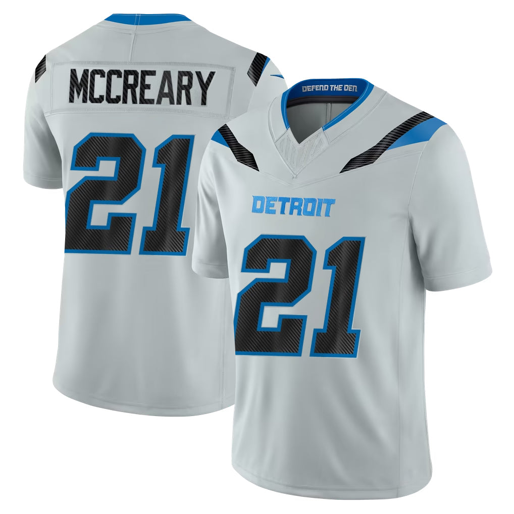 D.Lions #21 Roger McCreary Player Silver Limited 2026 Rivalries Collection Home Game Odoa Stitched Jerseys