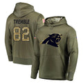 C.Panthers #82 Tommy Tremble Player Olive Salute to Service Hoodies Odoa Stitched Jerseys