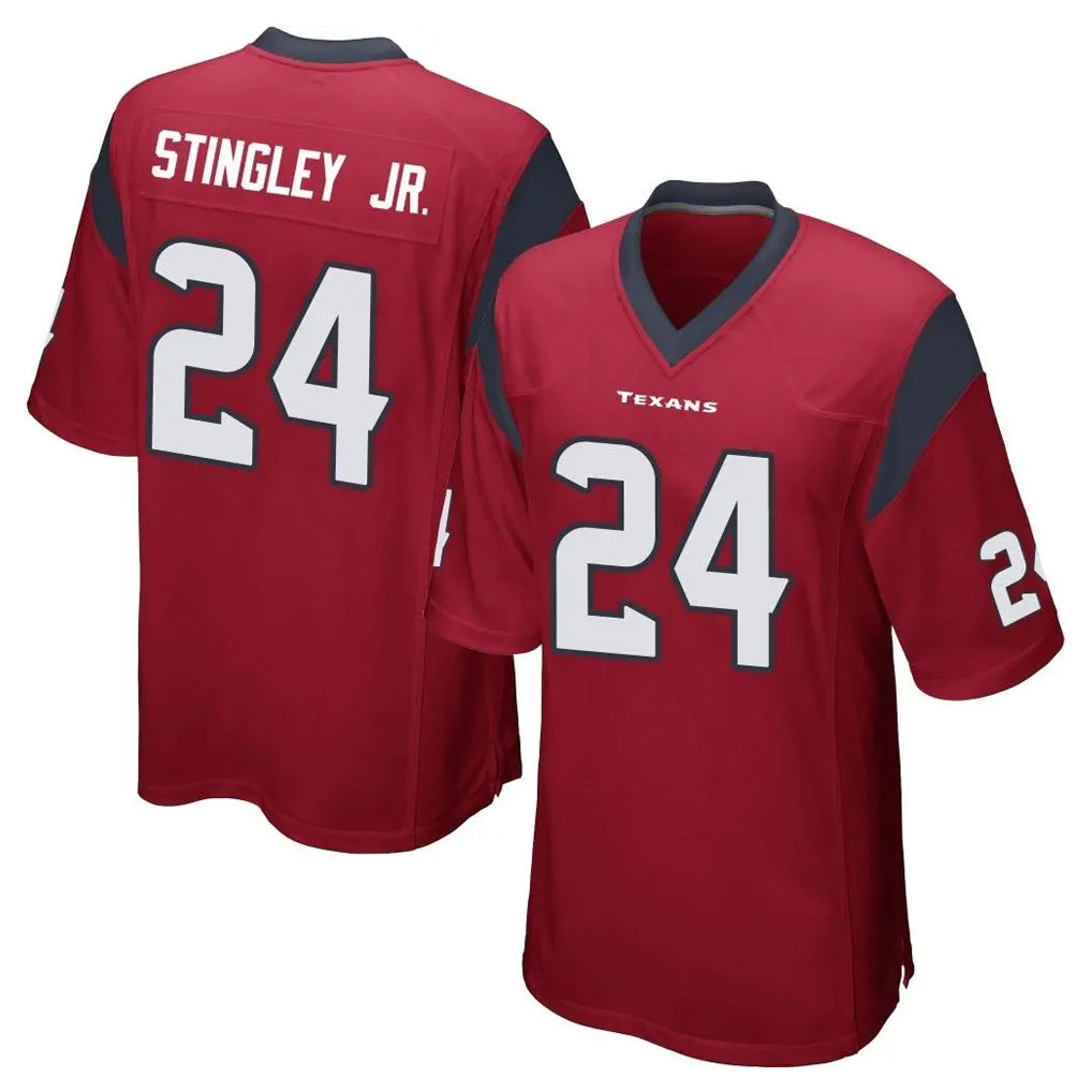H.Texans #24 Derek Stingley Jr. Player Red Home Game Odoa Stitched Jerseys