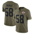 KC.Chiefs #58 Derrick Thomas Player Olive Salute To Service Limited Odoa Stitched Jerseys