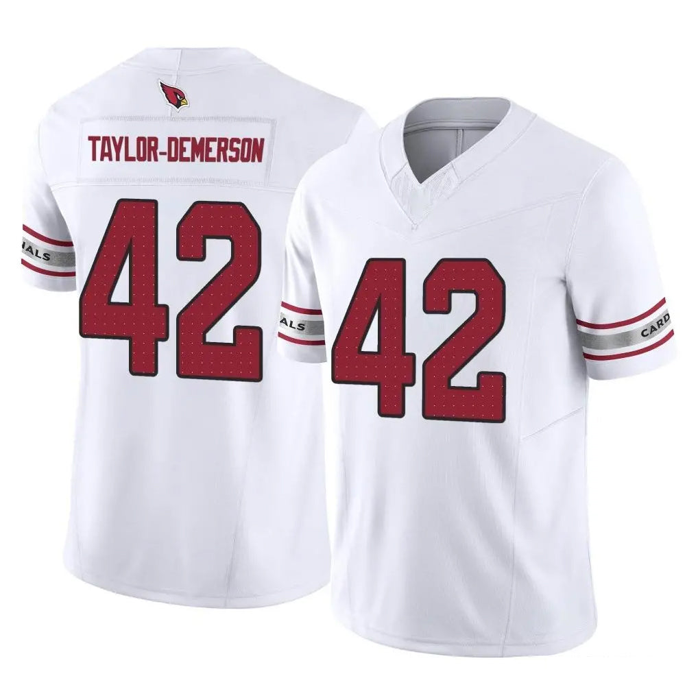 A.Cardinals #42 Dadrion Taylor-Demerson Player White Vapor F.U.S.E. Limited Home Game Odoa Stitched Jerseys