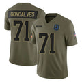IN.Colts #71 Matt Goncalves Player Olive 2025 Salute To Service Limited Game Odoa Stitched Jerseys