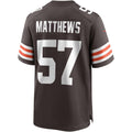 Odoa C.Browns #57 Clay Matthews Brown Game Retired Player Jersey