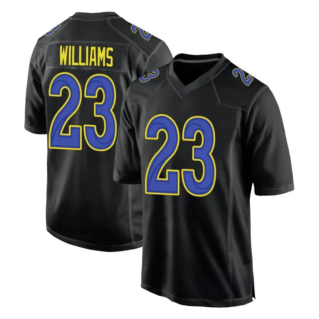 LA.Rams #23 Kyren Williams Player Black Fashion Limited Home Game Odoa Stitched Jerseys