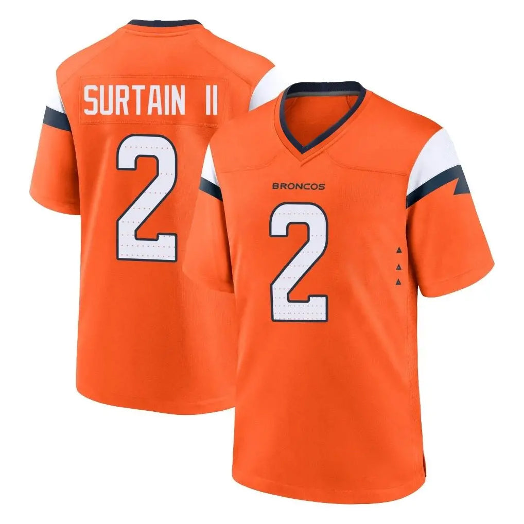 D.Broncos #2 Pat Surtain II Cooper Player Orange Home Game Odoa Stitched Jerseys