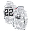 C.Browns #22 Dylan Sampson Player Arctic Camo Salute to Service Hoodies Limited Game Odoa Stitched Jerseys