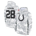 IN.Colts #28 Jonathan Taylor Player Arctic Camo Salute to Service Hoodies Limited Game Odoa Stitched Jerseys
