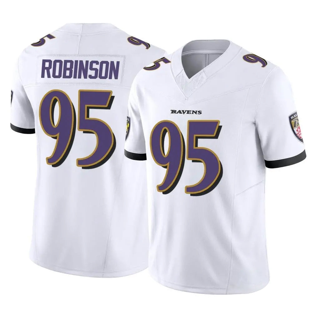 B.Ravens #95 Tavius Robinson Player White Vapor F.U.S.E. Limited Home Game Odoa Stitched Jerseys