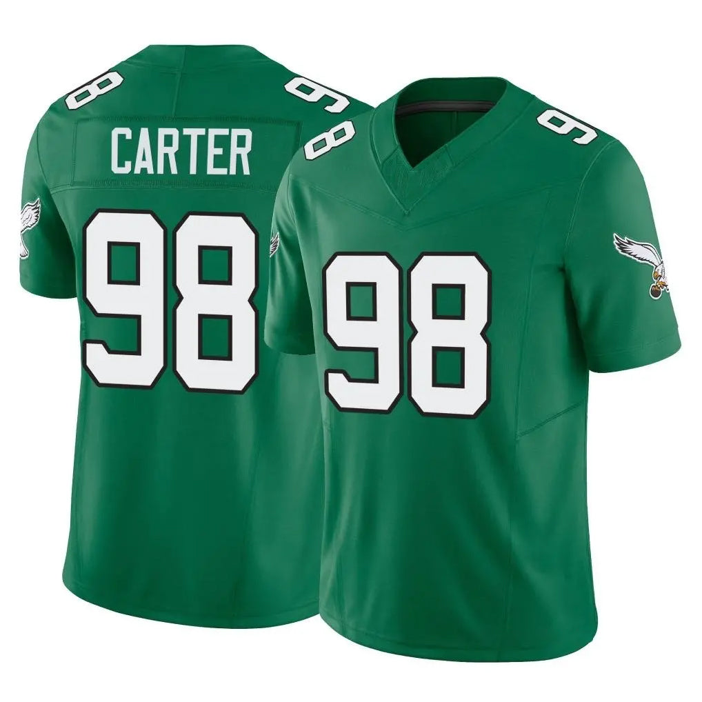 P.Eagles #98 Jalen Carter Player Green Kelly Alternate Vapor F.U.S.E. Home Game Odoa Stitched Jerseys