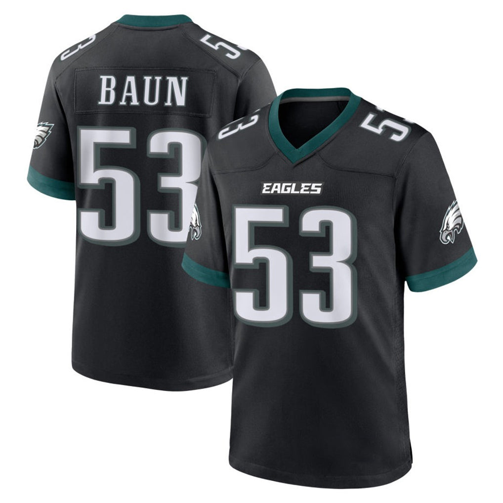 P.Eagles #53 Zack Baun Player Black Game Home Odoa Stitched Jerseys