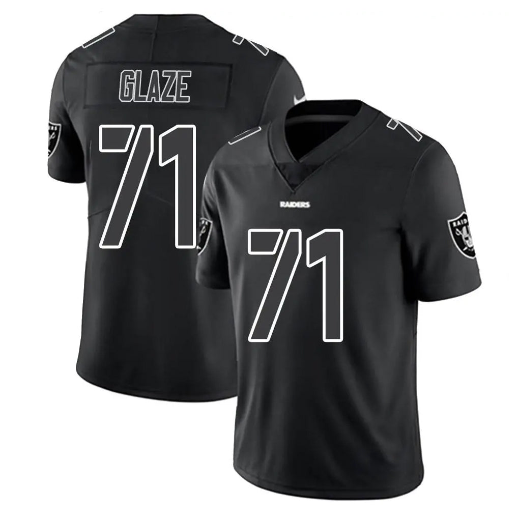 LV.Raiders #71 DJ Glaze Player Black Limited Black Impact Home Game Odoa Stitched Jerseys