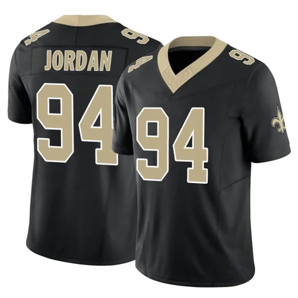 NO.Saints #94 Cameron Jordan Player Black Limited Vapor F.U.S.E. Home Game Odoa Stitched Jerseys