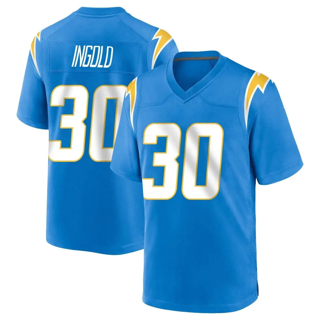 LA.Chargers #30 Alec Ingold Player Blue Home Game Odoa Stitched Jerseys