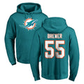 M.Dolphins #55 Aaron Brewer Player Aqua LOGO Pullover Hoodies Limited Odoa Stitched Jerseys