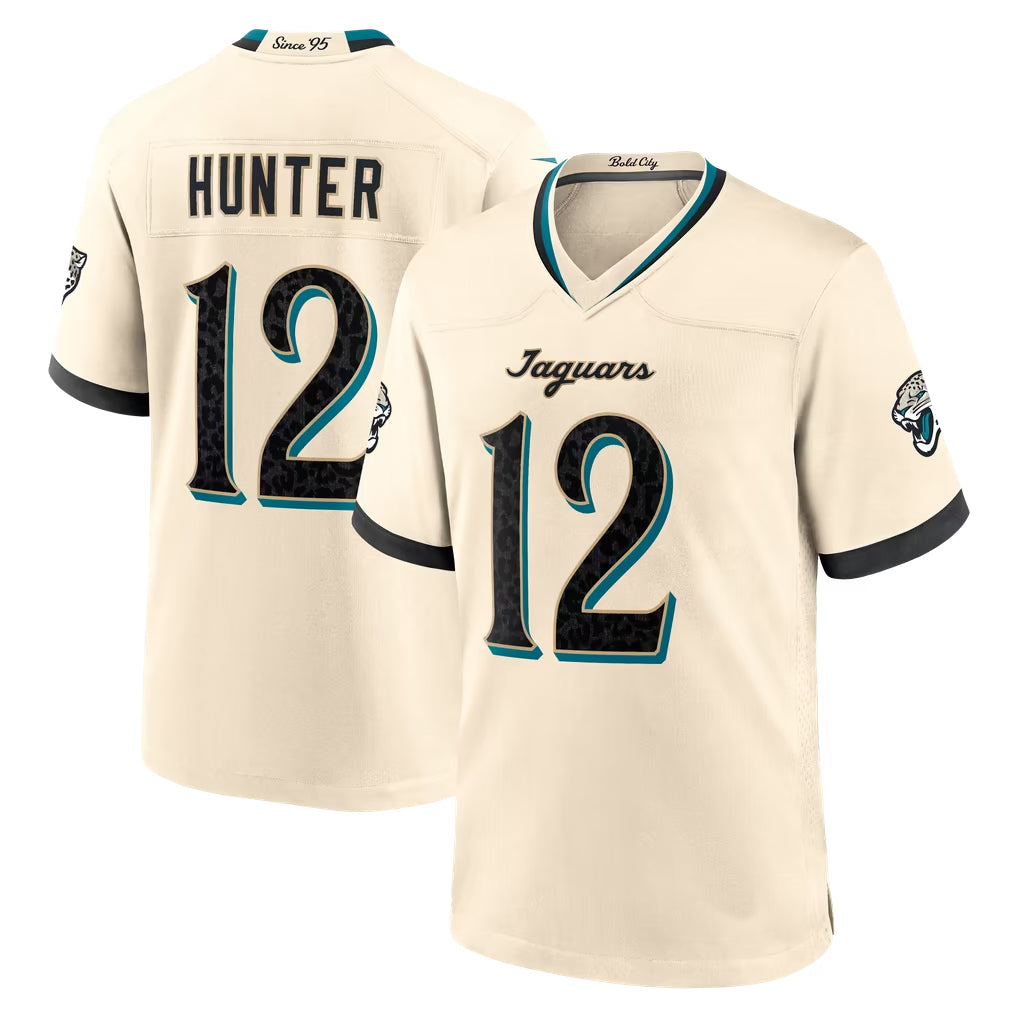 J.Jaguars #12 Travis Hunter Player Natural 2026 Rivalries Collection Game Odoa Stitched Jerseys
