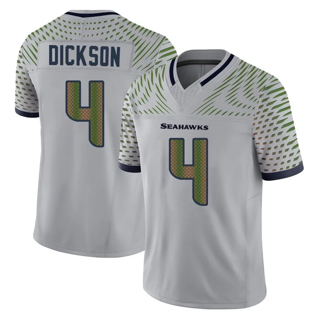 S.Seahawks #4 Michael Dickson Player Grey Limited 2025 Rivalries Collection Home Game Odoa Stitched Jerseys