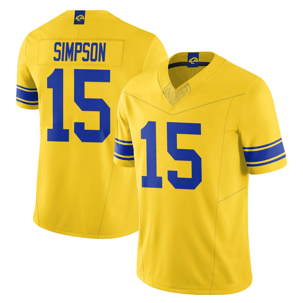 LA.Rams #15 Ty Simpson Player Gold Classic Sol Vapor Limited F.U.S.E. Home Game Odoa Stitched Jerseys