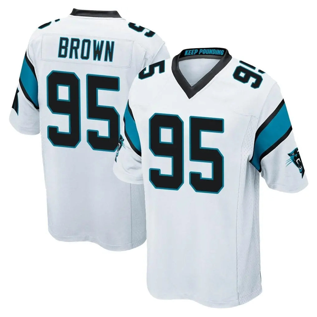 C.Panthers #95 Derrick Brown Player White Game Odoa Stitched Jerseys