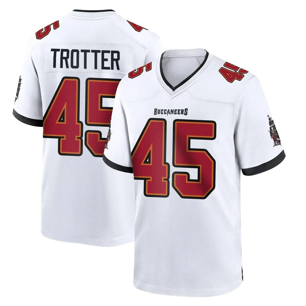 TB.Buccaneers #45 Josiah Trotte Player White Home Game Odoa Stitched Jerseys