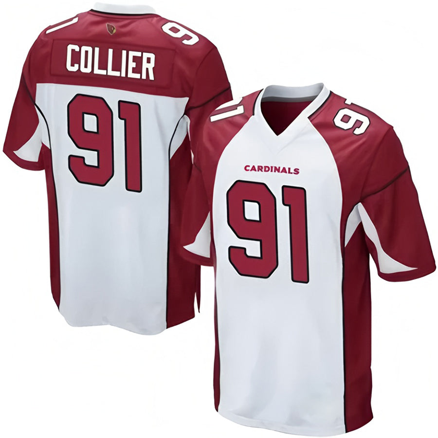 A.Cardinals #91 L.J. Collier Player White Game Odoa Stitched Jerseys