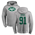 NY.Jets #91 Jowon Briggs Player Gray LOGO Pullover Hoodies Limited Game Odoa Stitched Jerseys