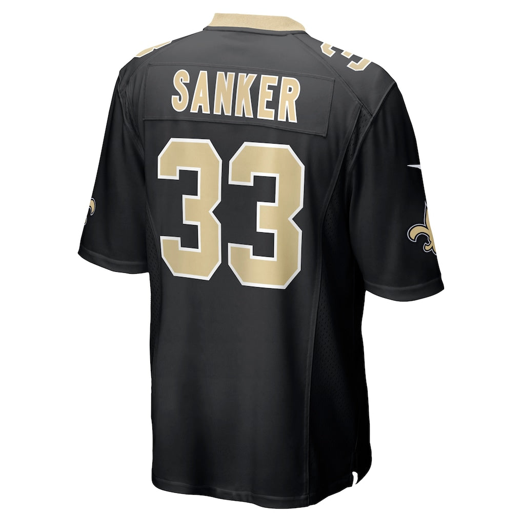 Odoa NO.Saints #33 Jonas Sanker Black Team Game Jersey