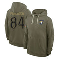 LA.Rams #84 Colby Parkinson Player Olive Salute to Service Pullover Hoodies Limited Odoa Stitched Jerseys