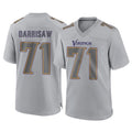 M.Vikings #71 Christian Darrisaw Player Gray Atmosphere Fashion Home Game Odoa Stitched Jerseys