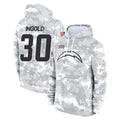 LA.Chargers #30 Alec Ingold Player Arctic Camo Salute to Service Hoodies Limited Game Odoa Stitched Jerseys