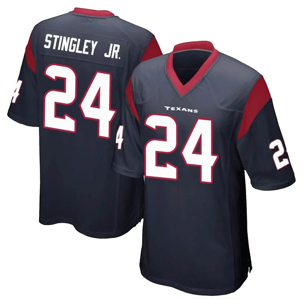 H.Texans #24 Derek Stingley Jr. Player Navy Home Game Odoa Stitched Jerseys