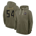 A.Falcons #54 Brandon Dorlus Player Olive 2025 Salute to Service Hoodies Odoa Stitched Jerseys