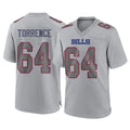 B.Bills #64 O'Cyrus Torrence Player Gray Home Game Odoa Stitched Jerseys