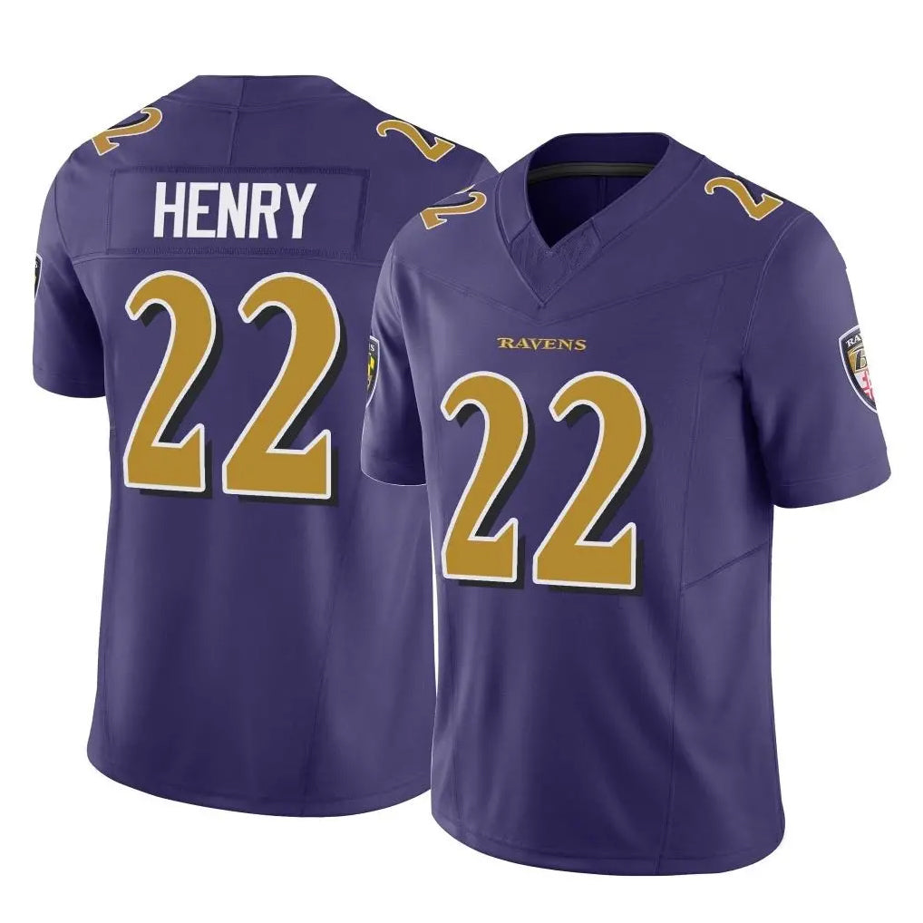 B.Ravens #22 Derrick Henry Player Purple Limited Home Game Odoa Stitched Jerseys