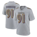 B.Ravens #91 Trey Hendrickson Player Gray Replica Game Odoa Stitched Jerseys
