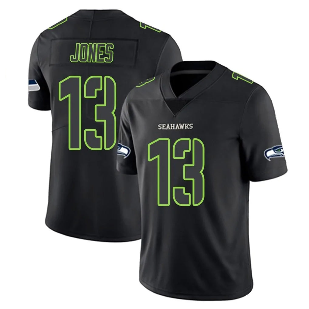 S.Seahawks #13 Ernest Jones IV Player Black Impact Limited Home Game Odoa Stitched Jerseys