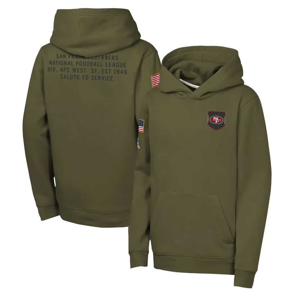 SF.49ers ## 49ers Blank Player Olive Salute to Service Pullover Hoodies Limited Odoa Stitched Jerseys