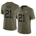 NO.Saints #21 Justin Reid Player Olive Salute To Service Limited Odoa Stitched Jerseys