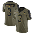 M.Dolphins #3 Chris Johnson Player Olive Salute To Service Limited Game Odoa Stitched Jerseys