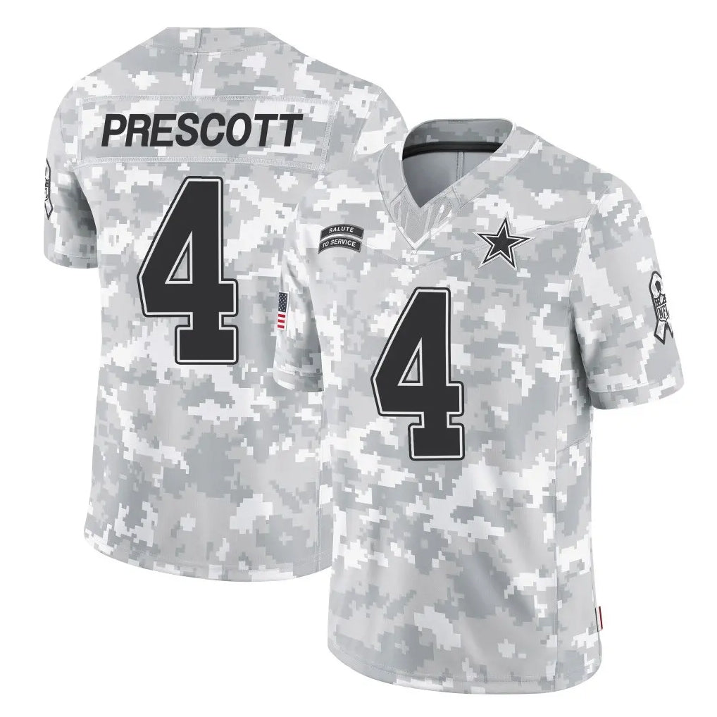 D.Cowboys #4 Dak Prescott Player Arctic Camo Salute to Service Limited Home Game Odoa Stitched Jerseys