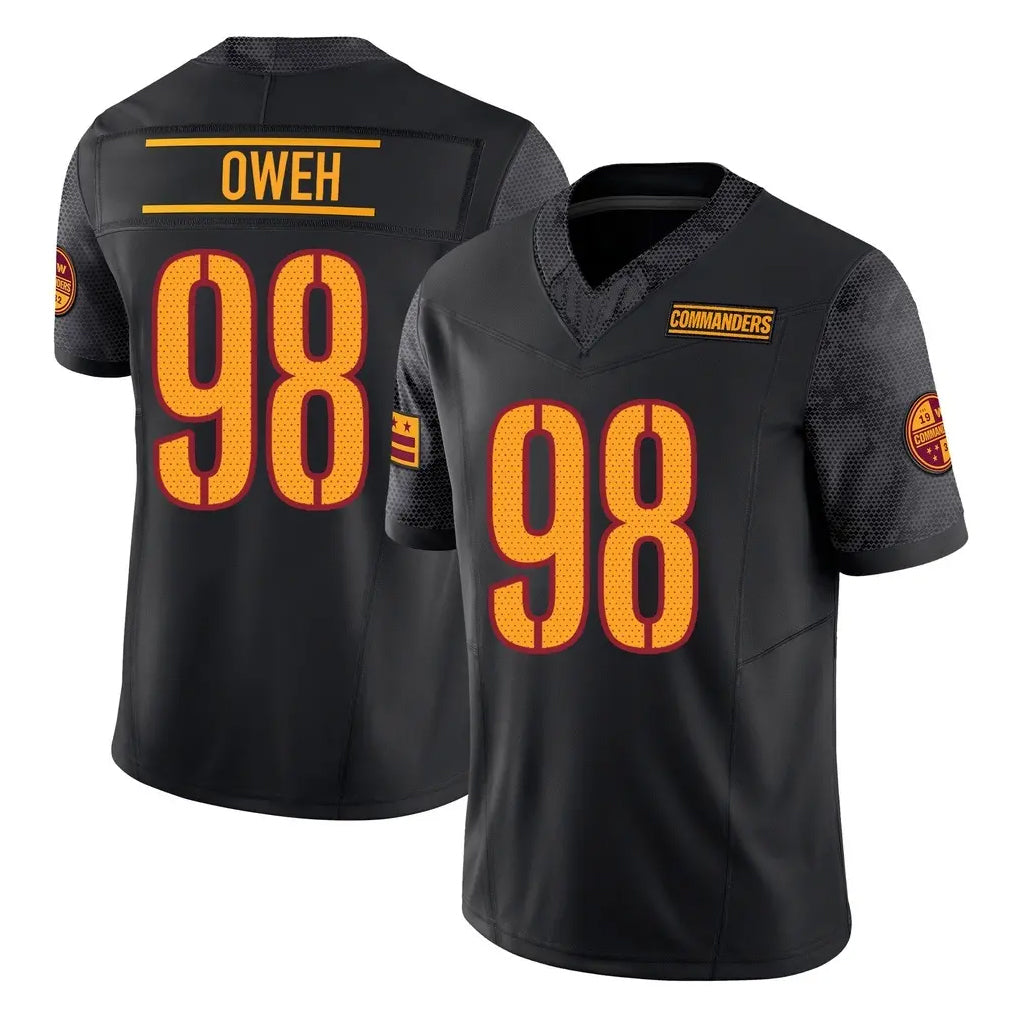 W.Commanders #98 Odafe Oweh Player Black Limited Vapor F.U.S.E. Home Game Odoa Stitched Jerseys