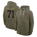 SF.49ers #71 Trent Williams Player Olive Salute to Service Pullover Hoodies Limited Odoa Stitched Jerseys