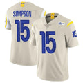 LA.Rams #15 Ty Simpson Player Bone Limited Vapor Home Game Odoa Stitched Jerseys