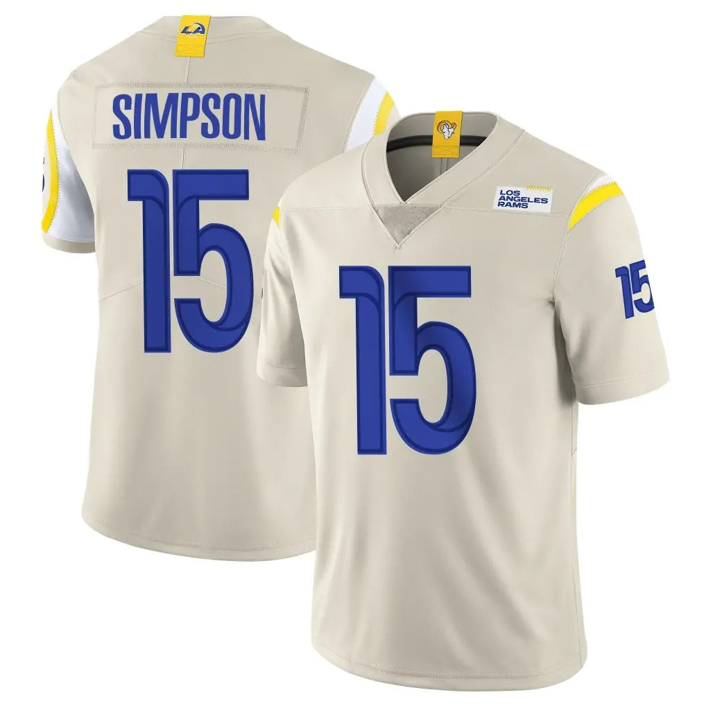 LA.Rams #15 Ty Simpson Player Bone Limited Vapor Home Game Odoa Stitched Jerseys