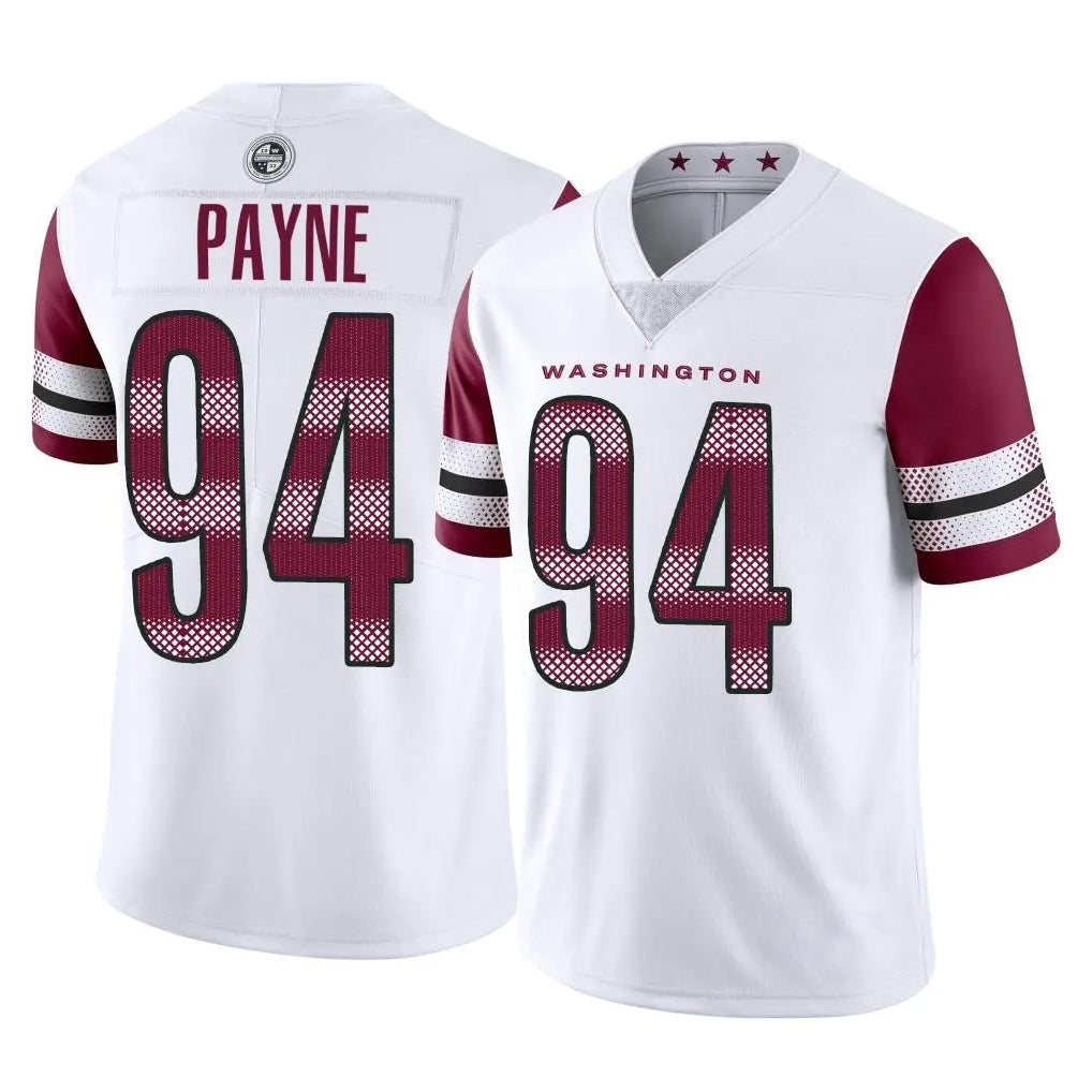 W.Commanders #94 Daron Payne Player White Limited Vapor Home Game Odoa Stitched Jerseys