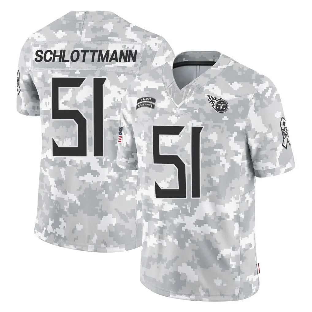 T.Titans #51 Austin Schlottmann Player Arctic Camo Limited Salute to Service Home Game Odoa Stitched Jerseys